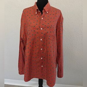 J. Crew Men's Terracotta Patterned Shirt